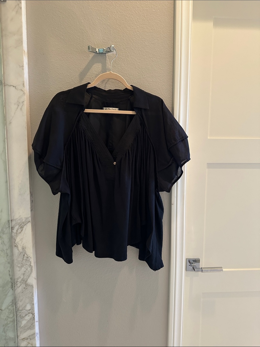 We The Free Black Lightweight Flowing Blouse